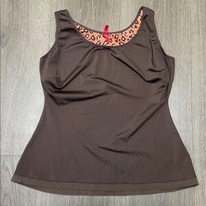 SPANX Simplicity Shaping Tank Top with Leopard Print Lining